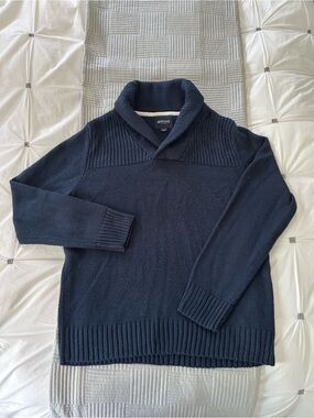 British Khaki Men’s Navy Shawl Collar Sweater